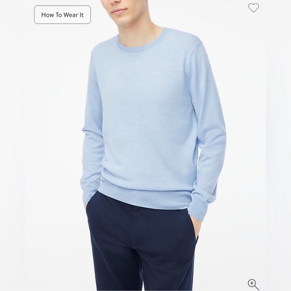 J. Crew Merino wool-blend crewneck Blue sweater Size Medium - Picture 1 of 6